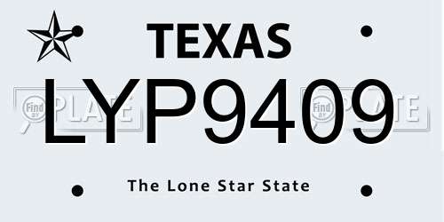 LYP9409 Texas License Plate