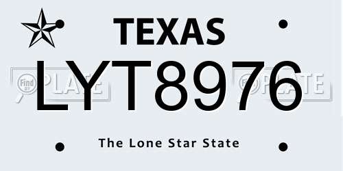 LYT8976 Texas License Plate
