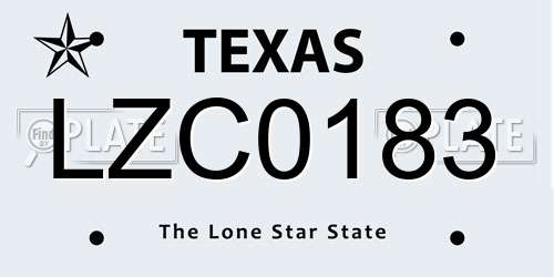 LZC0183 Texas License Plate