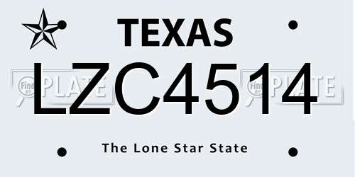 LZC4514 Texas License Plate