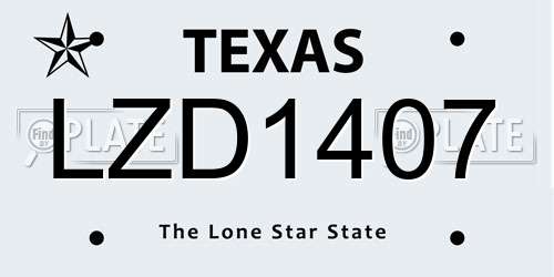 LZD1407 Texas License Plate