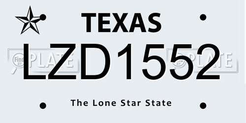 LZD1552 Texas License Plate