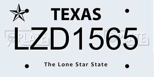 LZD1565 Texas License Plate