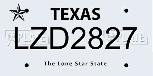 LZD2827 Texas License Plate