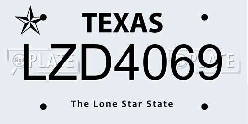 LZD4069 Texas License Plate