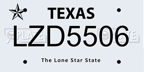 LZD5506 Texas License Plate