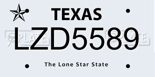 LZD5589 Texas License Plate