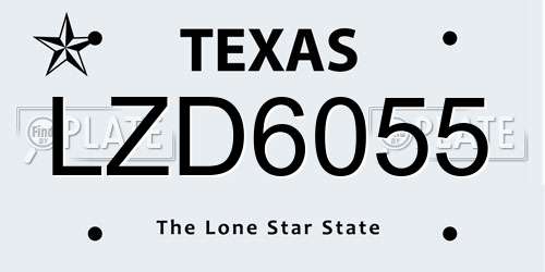 LZD6055 Texas License Plate