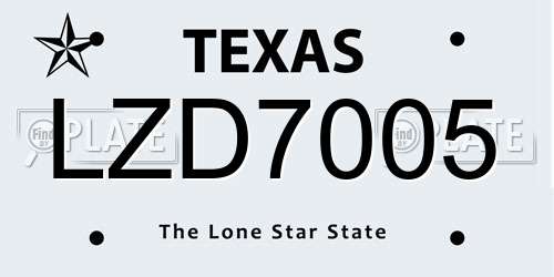 LZD7005 Texas License Plate