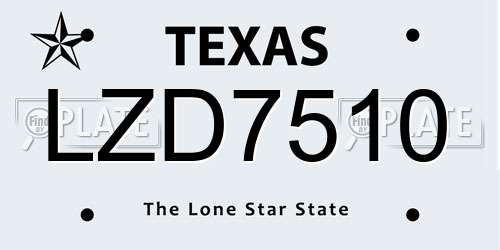 LZD7510 Texas License Plate