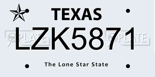 LZK5871 Texas License Plate