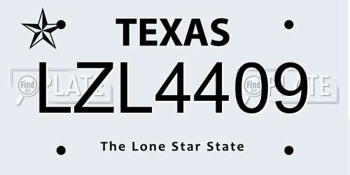 LZL4409 Texas License Plate