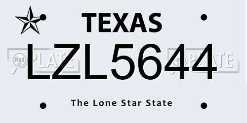 LZL5644 Texas License Plate