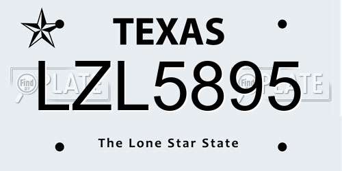 LZL5895 Texas License Plate