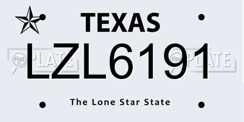 LZL6191 Texas License Plate