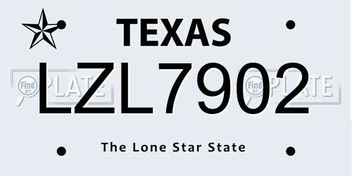 LZL7902 Texas License Plate