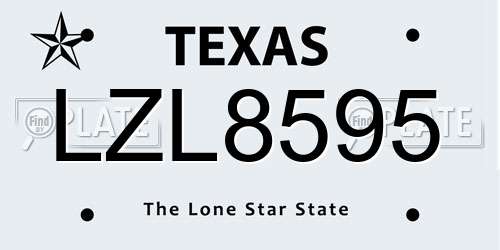 LZL8595 Texas License Plate
