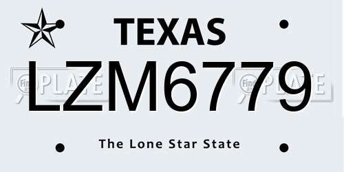 LZM6779 Texas License Plate