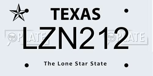 LZN212 Texas License Plate