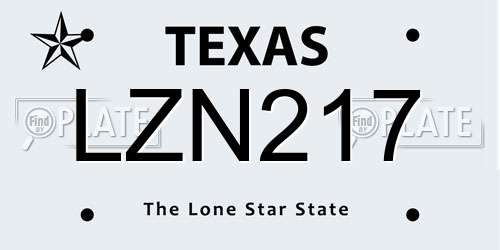 LZN217 Texas License Plate