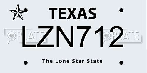 LZN712 Texas License Plate
