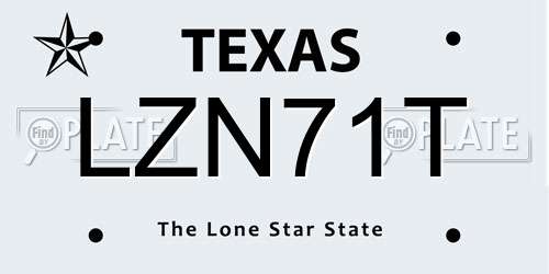 LZN71T Texas License Plate