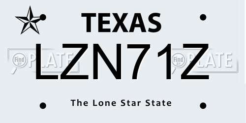 LZN71Z Texas License Plate