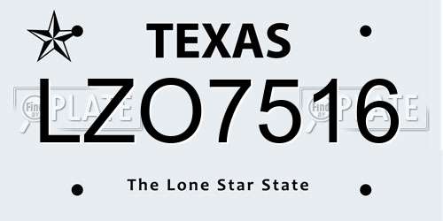 LZO7516 Texas License Plate
