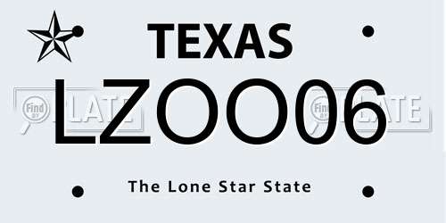 LZOO06 Texas License Plate
