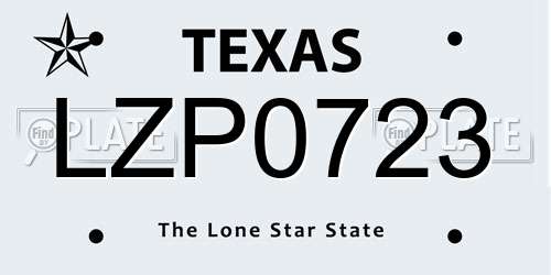 LZP0723 Texas License Plate