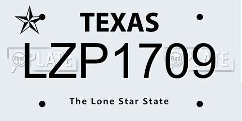 LZP1709 Texas License Plate