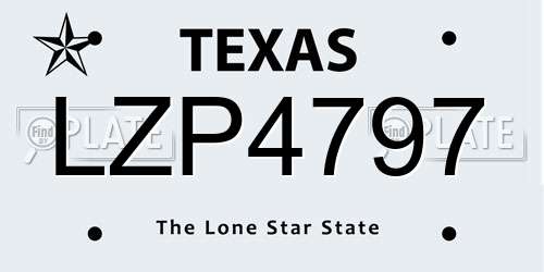 LZP4797 Texas License Plate
