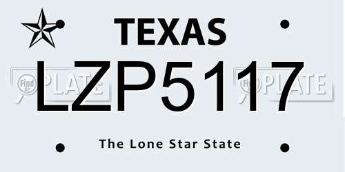 LZP5117 Texas License Plate