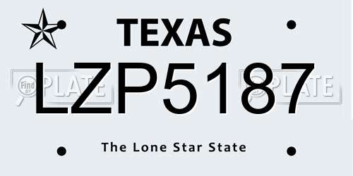 LZP5187 Texas License Plate