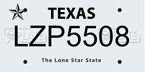 LZP5508 Texas License Plate