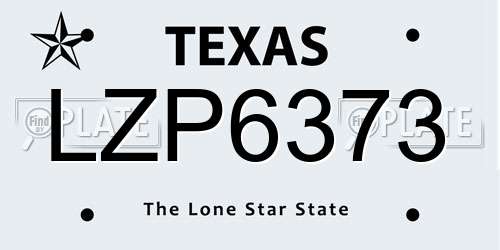 LZP6373 Texas License Plate