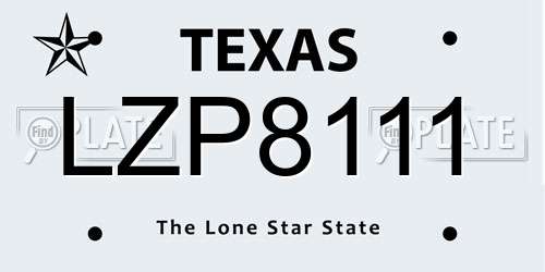 LZP8111 Texas License Plate