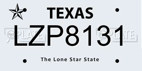 LZP8131 Texas License Plate