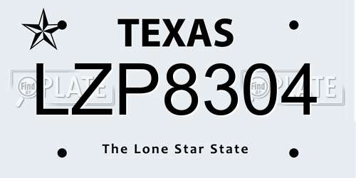 LZP8304 Texas License Plate