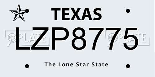 LZP8775 Texas License Plate