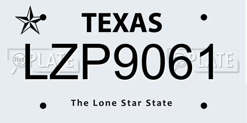 LZP9061 Texas License Plate