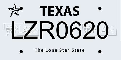 LZR0620 Texas License Plate