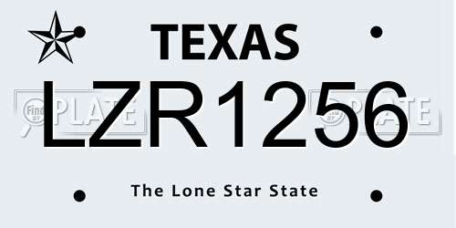 LZR1256 Texas License Plate