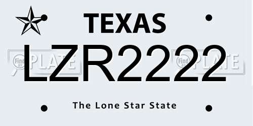 LZR2222 Texas License Plate