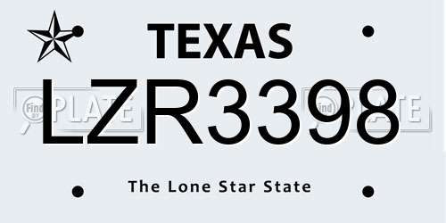 LZR3398 Texas License Plate