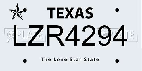 LZR4294 Texas License Plate