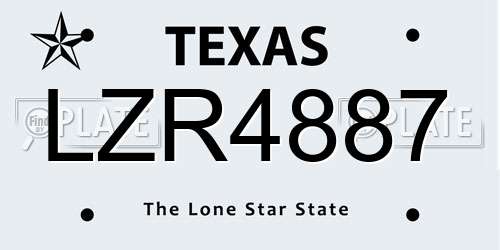 LZR4887 Texas License Plate