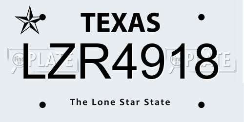 LZR4918 Texas License Plate