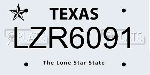 LZR6091 Texas License Plate