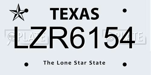 LZR6154 Texas License Plate